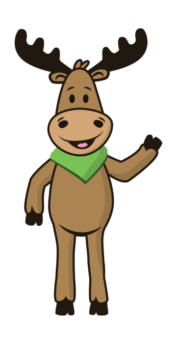 Cartoon Moose waving